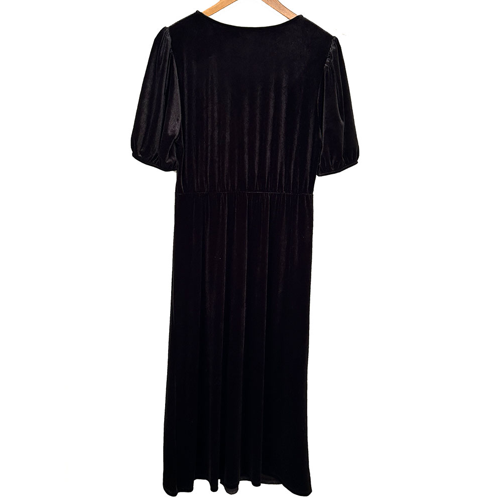 Black velvet full length evening dress - Image 2