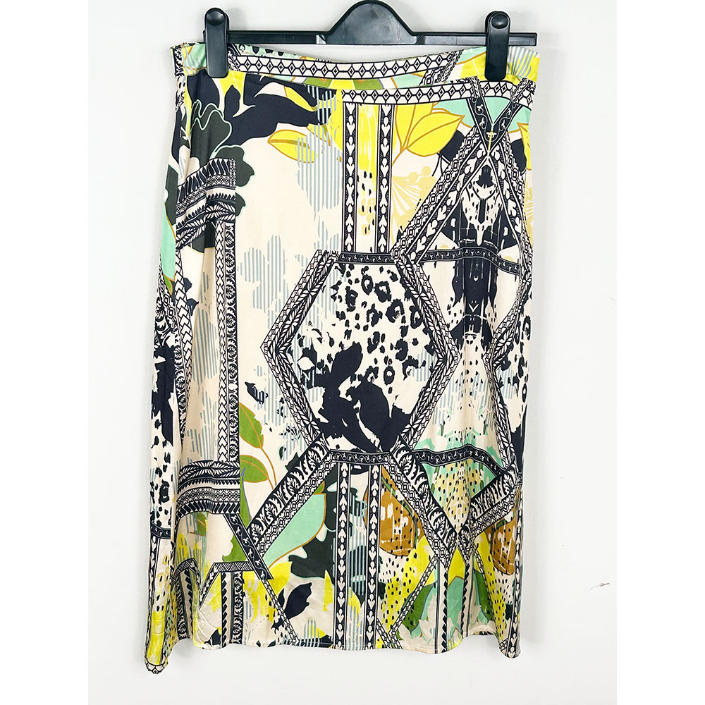 Satin print skirt