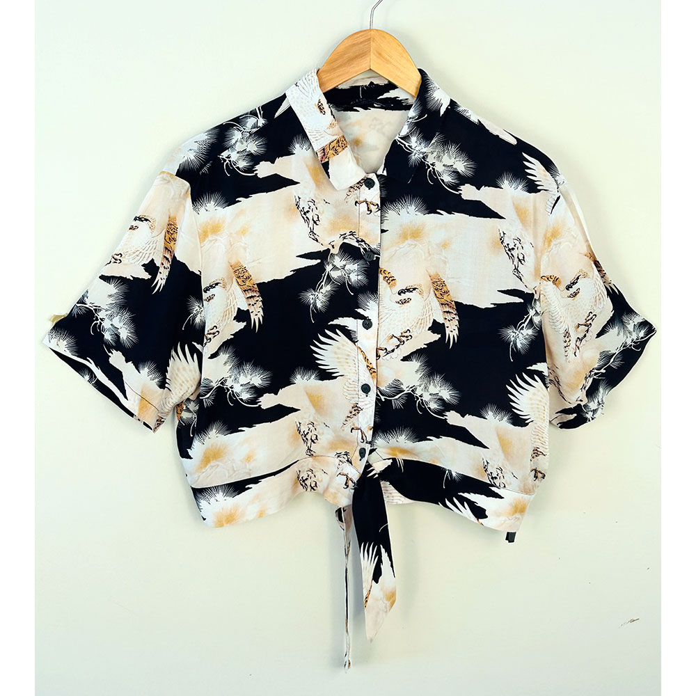 All Saints tie front shirt
