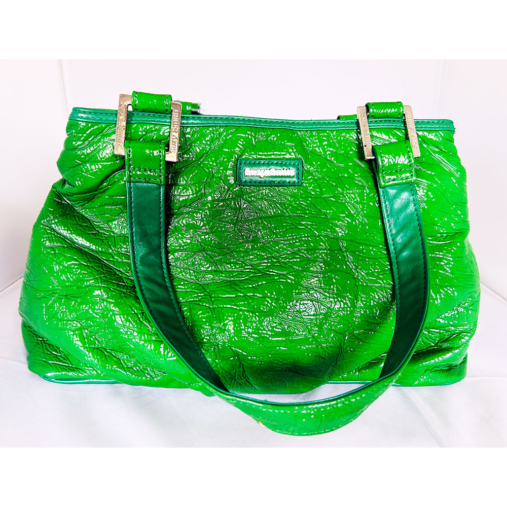 Vintage green faux patent leather Suzy Smith bag - Image 3