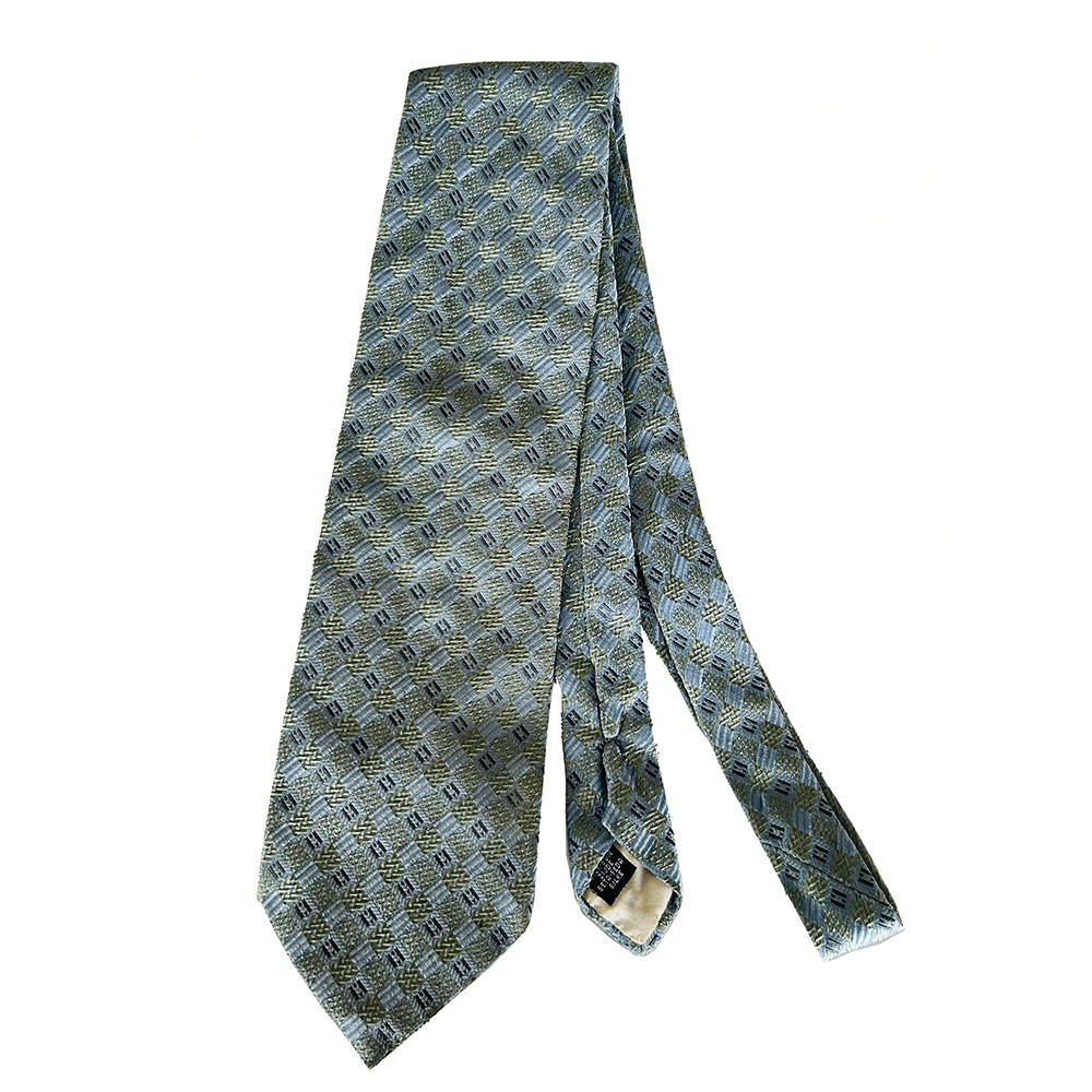 Metallic blue Cezan silk tie