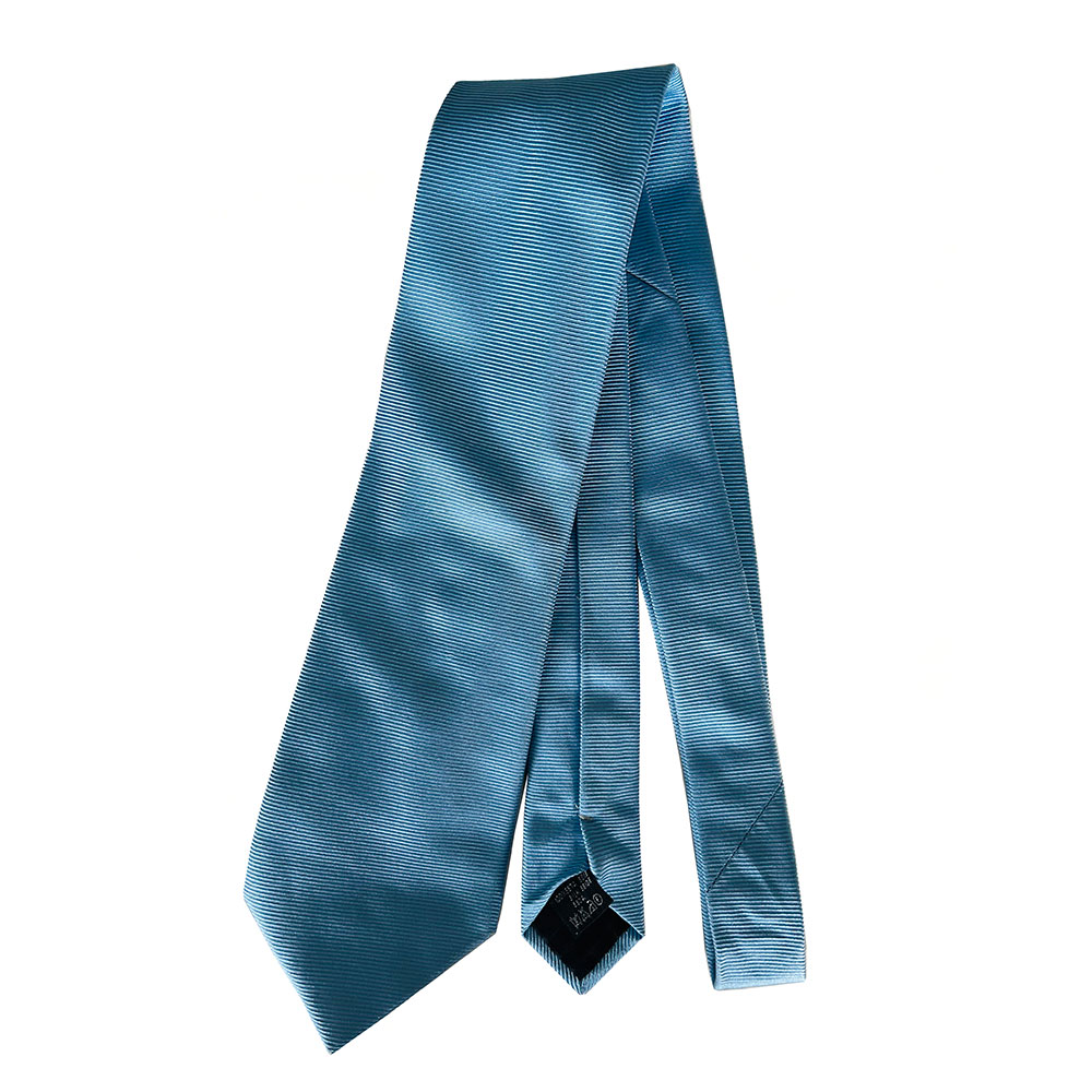 Blue Burberry silk tie