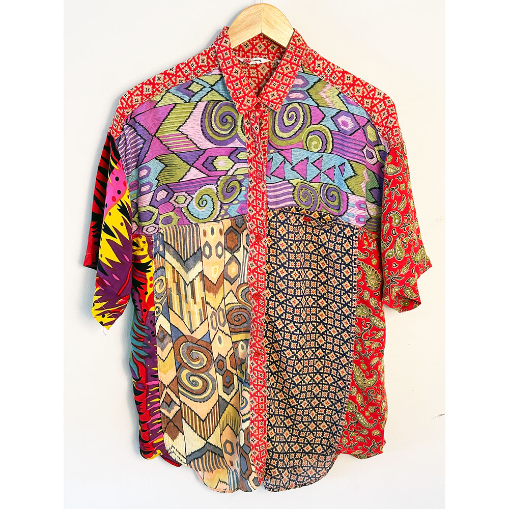 Vintage 90s multi fabric Phool shirt