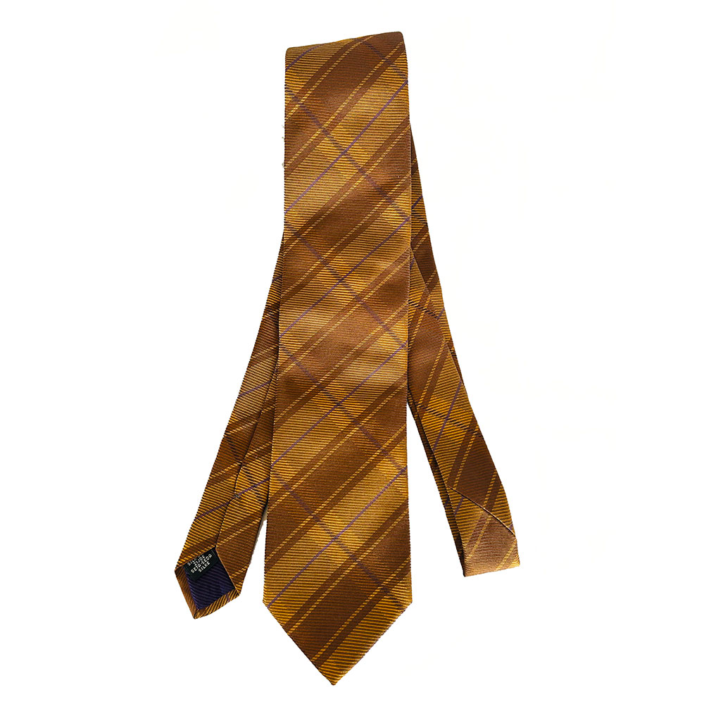 Ben Sherman orange tartan silk tie