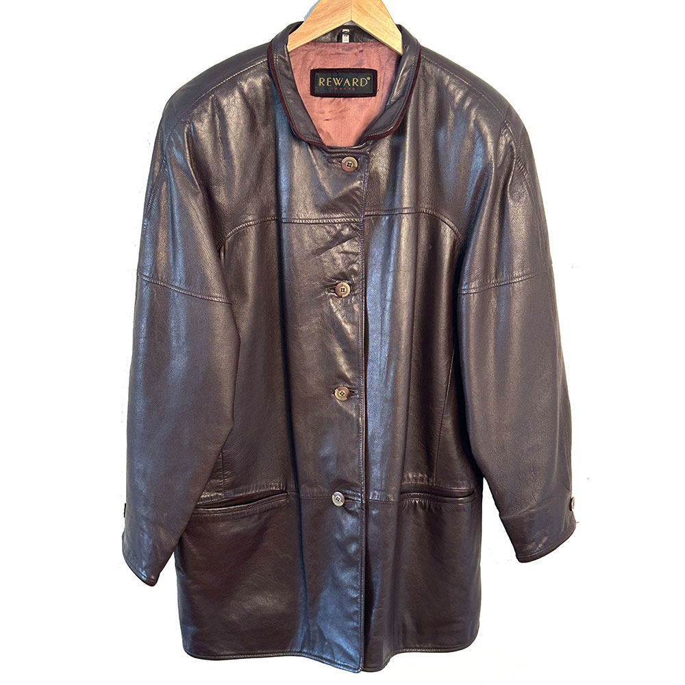 Vintage brown leather coat