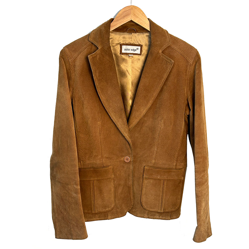 Vintage tan suede box Jacket